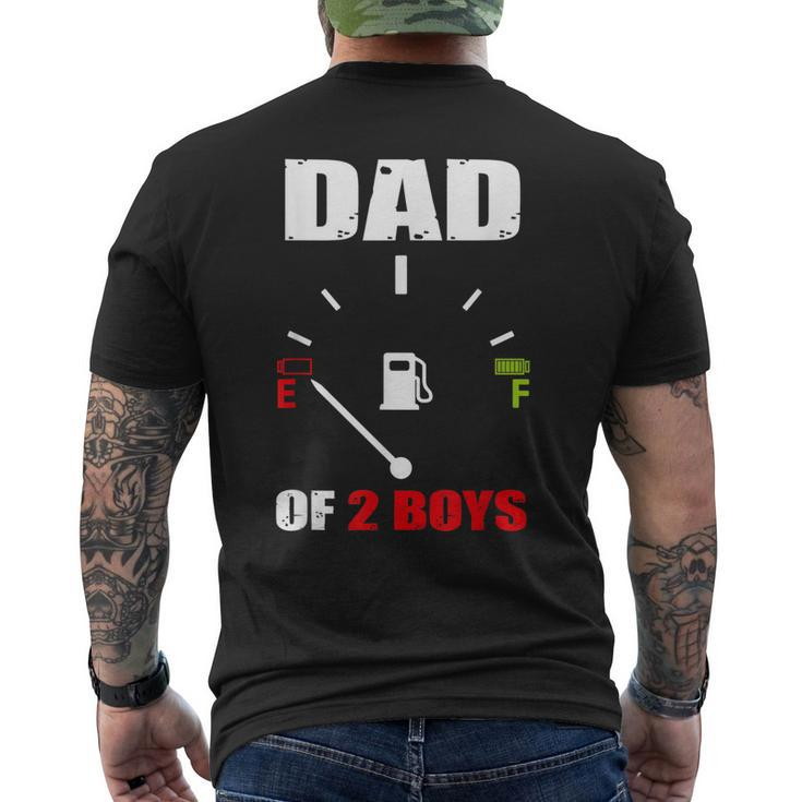 Dad Of 2 Boys Vintage Dad Battery Low Fathers Day Men's T-shirt Back Print
