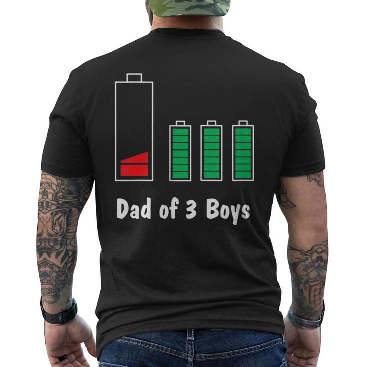 Dad Of 3 Boys Froms Son Fathers Day Low Battery Classic Men's Back Print T-shirt