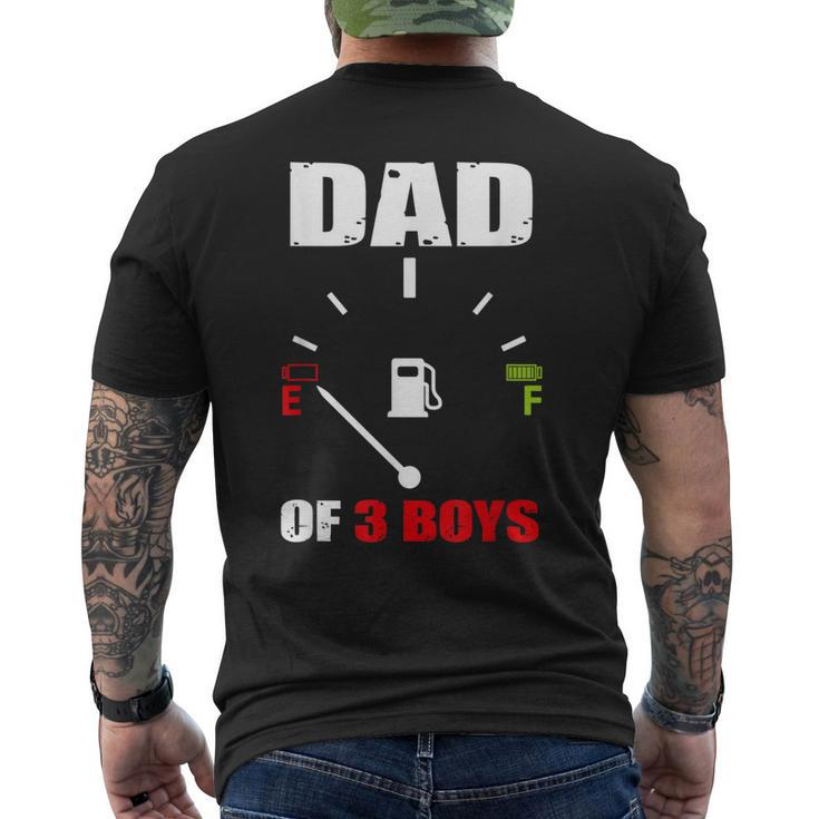 Dad Of 3 Boys Vintage Dad Battery Low Fathers Day Men's T-shirt Back Print