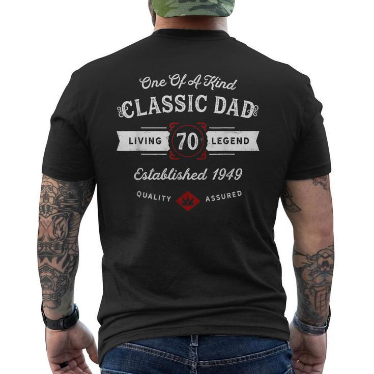 Dad 70Th Birthday T Distressed Vintage Fathers Day Men's Back Print T-shirt