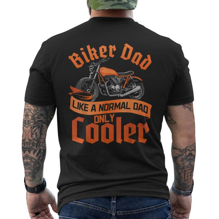 Dad Biker Fathers Day Motorcycle Rider Motorcyclist Papa Gift For Mens Mens Back Print T-shirt
