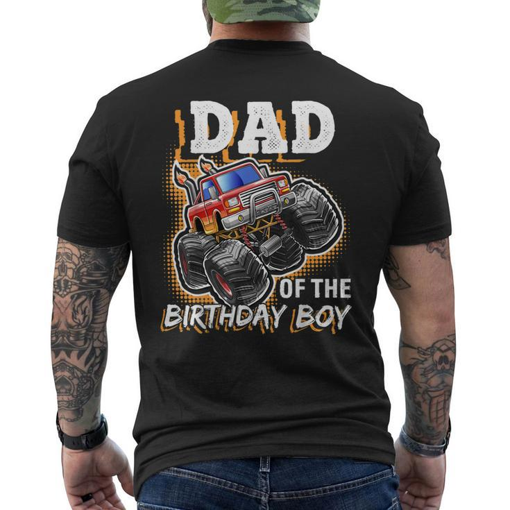 Dad Of The Birthday Boy Monster Truck Birthday Novelty Men's Back Print T-shirt