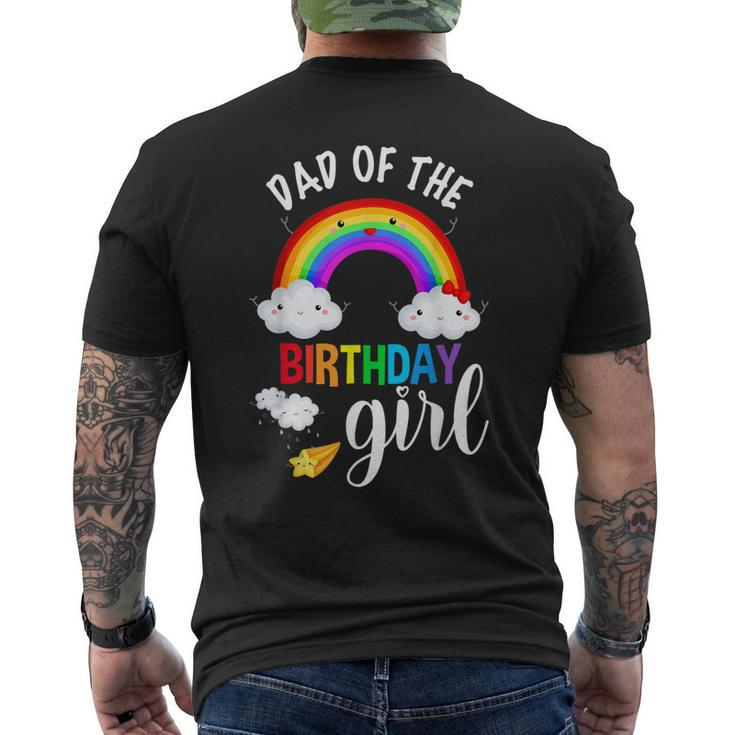 Dad Of The Birthday Girl Rainbow B-Day Matching Men's T-shirt Back Print