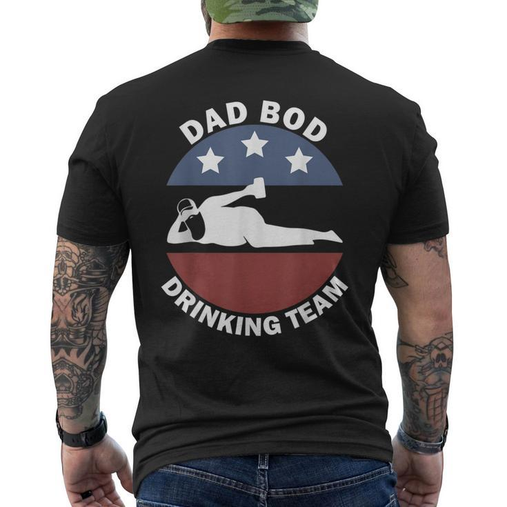 Dad Bod Drinking Team American Us Flag Vintage Fathers Day Men's T-shirt Back Print