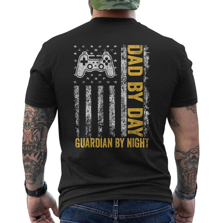 Dad By Day Guardian By Night Video Games Lover Mens Back Print T-shirt