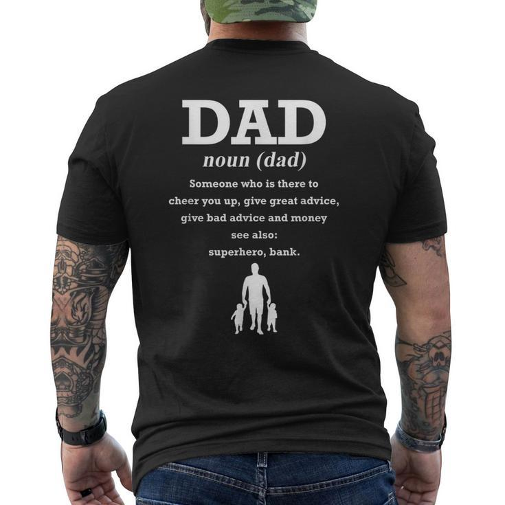 Dad Definition Papa Father Daddy Stepdad Daughter Son Poppa Gift For Mens Mens Back Print T-shirt