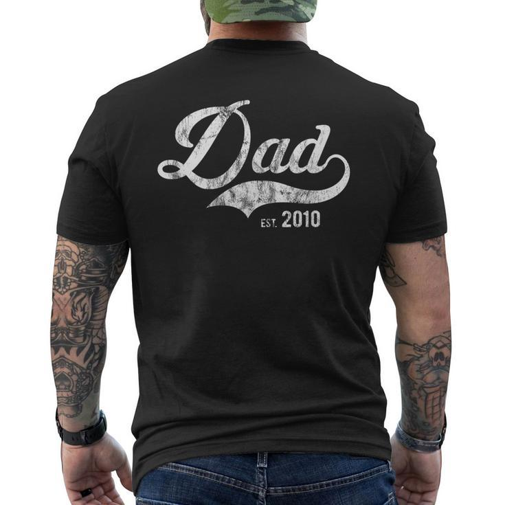 Dad Est 2010 Worlds Best Fathers Day We Love Daddy Men's Back Print T-shirt