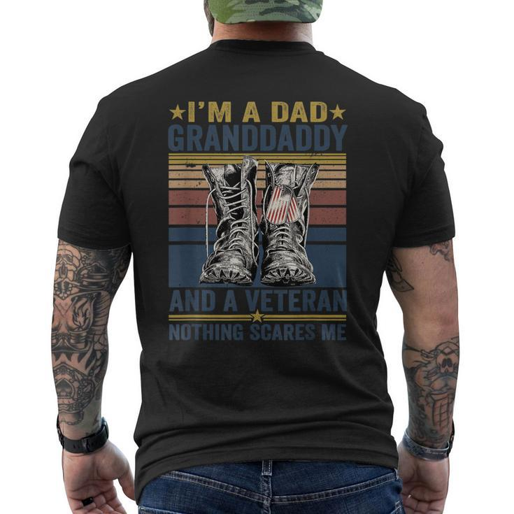 Mens Im Dad Granddaddy And A Veteran For Fathers Day Men's T-shirt Back Print