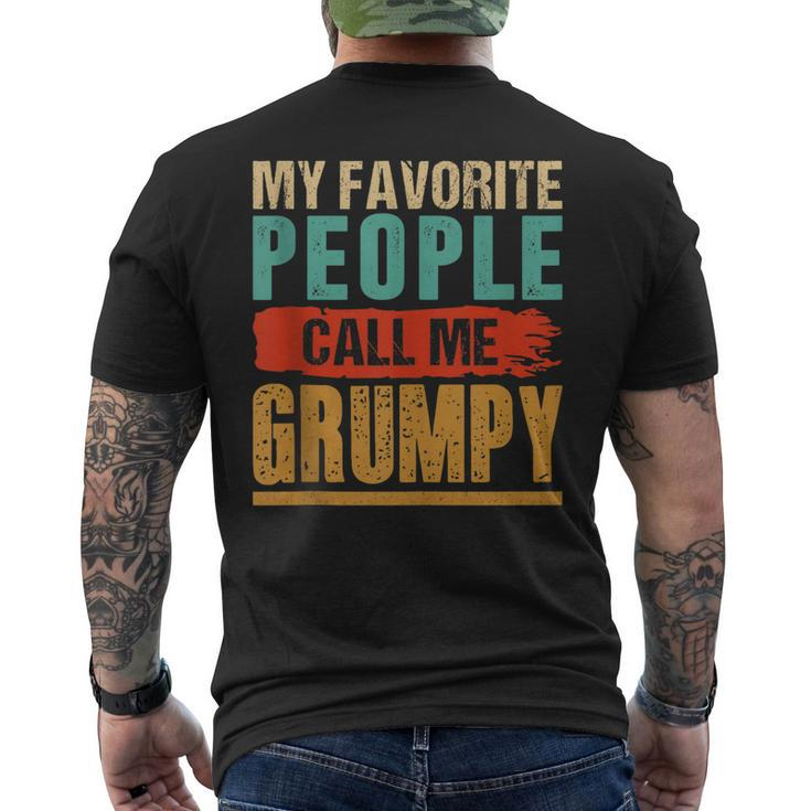 Mens Dad Grandpa My Favorite People Call Me Grumpy Men's T-shirt Back Print