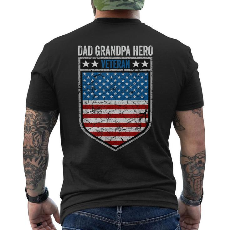 Dad Grandpa Hero Veteran Memorial Day Flag Veterans Day Men's T-shirt Back Print