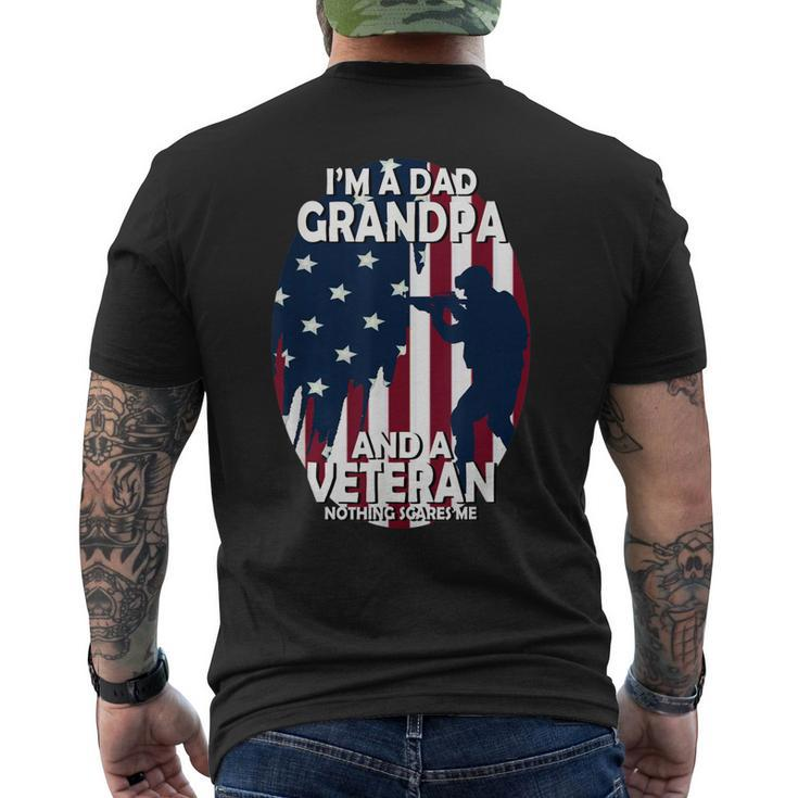 I Am A Dad Grandpa And A Veteran Nothing Scares Me Usa V2 Men's T-shirt Back Print