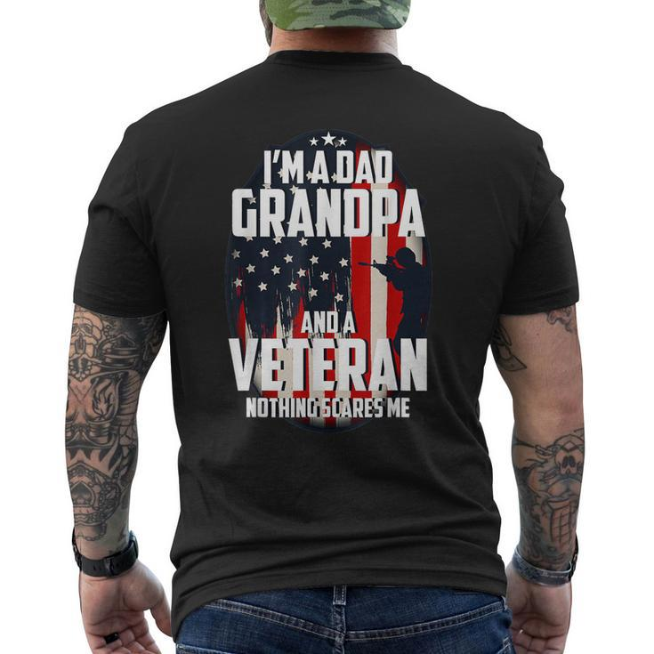 I Am A Dad Grandpa And A Veteran Nothing Scares Me Usa V3 Men's T-shirt Back Print