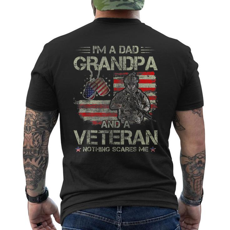 Mens Im A Dad Grandpa Veteran Us Dad Fathers Day Men's T-shirt Back Print