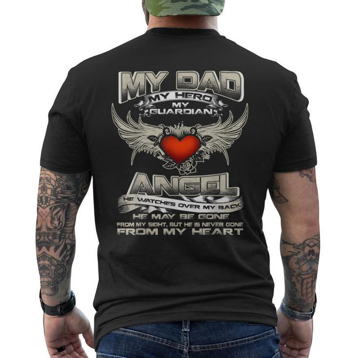 My Dad My Hero My Guardian Angel Watches Over My Back Men's Back Print T-shirt