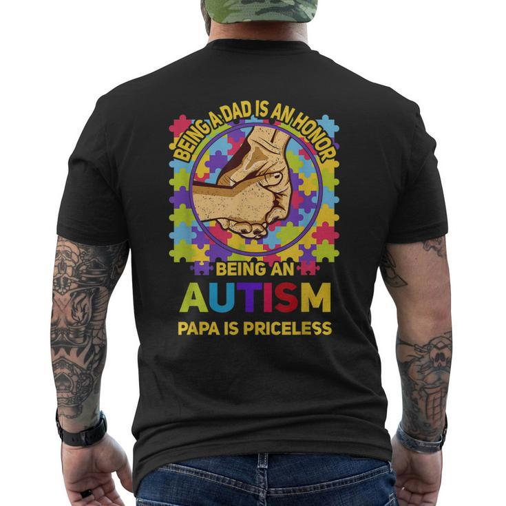 Being A Dad Is An Honor - Being An Autism Papa Is Priceless Men's Back Print T-shirt