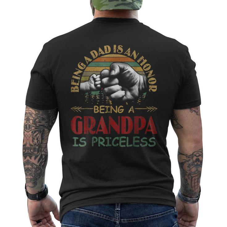 Being A Dad Is An Honor Being A Grandpa Is Priceless Men's Back Print T-shirt