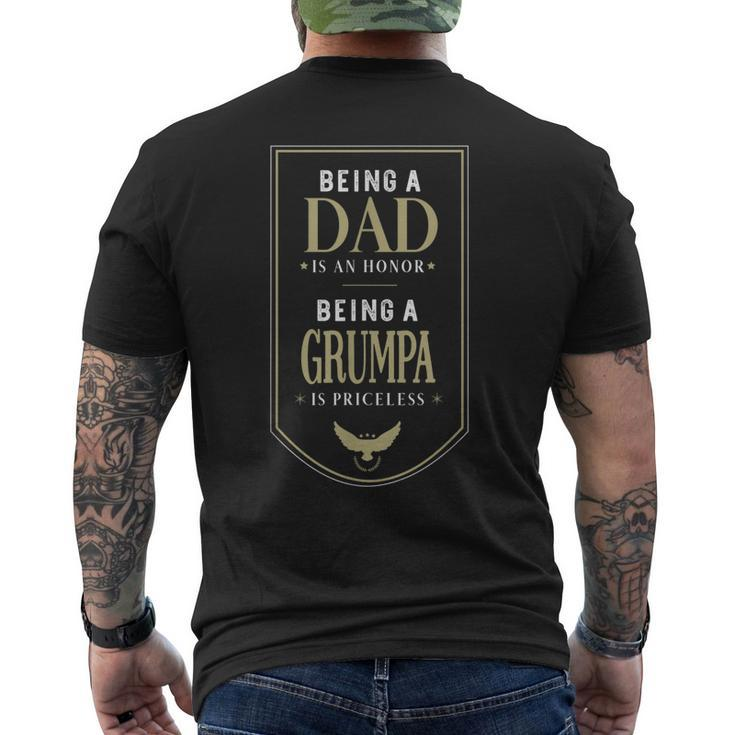 Being A Dad Is An Honor Being A Grumpa Is Priceless Grandpa Men's Back Print T-shirt
