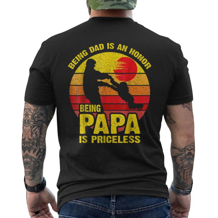 Being Dad Is An Honor Being Papa Is Priceless V4 Men's Back Print T-shirt