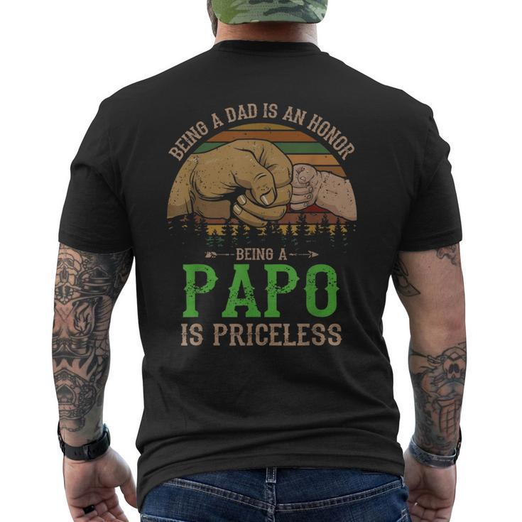 Dad Is Honor Being Papo Priceless Fathers Day Mens Back Print T-shirt