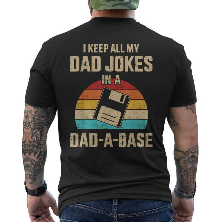 Mens Dad Jokes In Dad-A-Base Vintage For Fathers Day Men's T-shirt Back Print