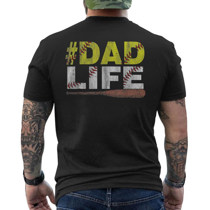 Dad Life Softball Baseball Daddy Sports Fathers Day Men's Back Print T-shirt
