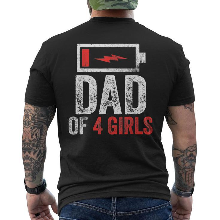 Dad Of 4 Girls Gift From Daughter Fathers Day Gift For Mens Mens Back Print T-shirt
