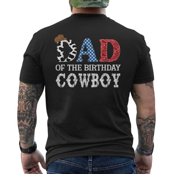 Dad Of The Birthday Cowboy Western Birthday Matching Mens Back Print T-shirt