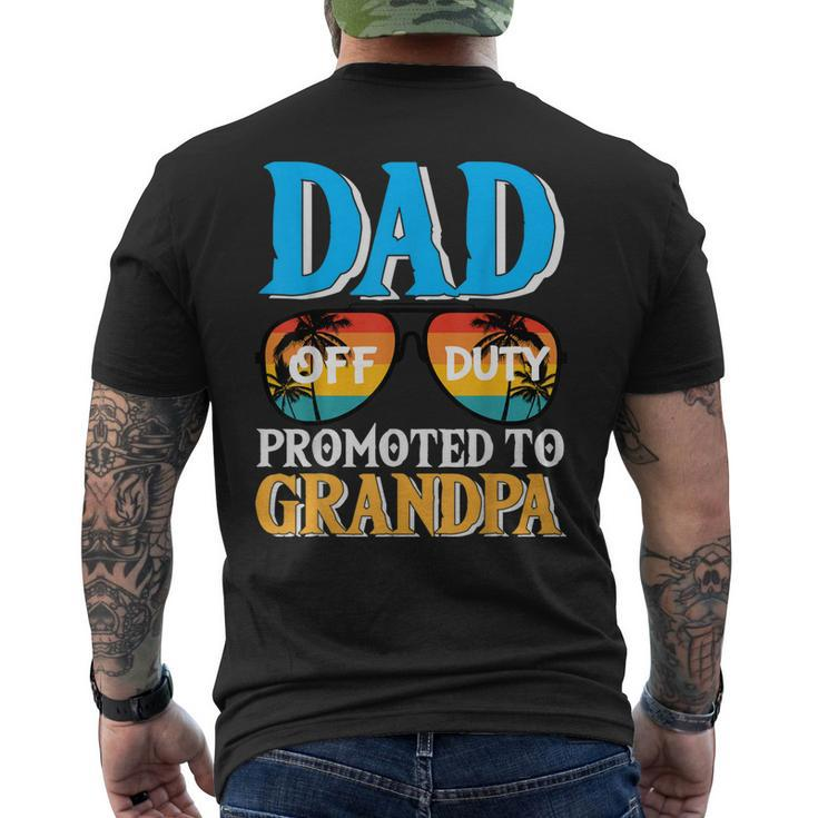 Dad Off Duty Promoted To Grandpa Pregnancy Announcement Gift For Mens Mens Back Print T-shirt