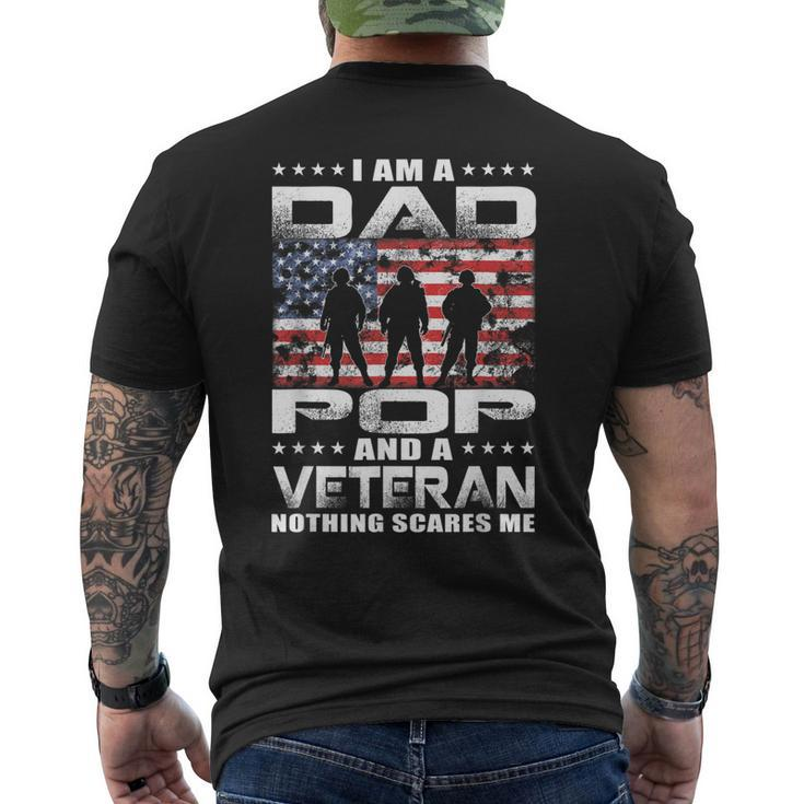 Mens Im A Dad Pop And A Veteran Fathers Day Dad Pop Men's T-shirt Back Print