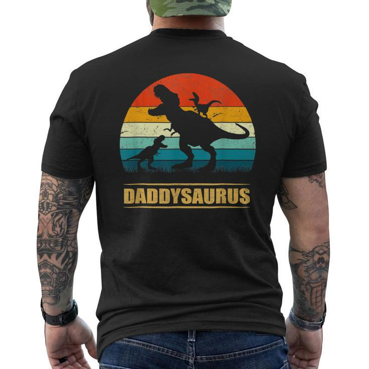 Dad Saurus Daddy Dinosaur T Rex 2 Kids Family Fathers Day Mens Back Print T-shirt