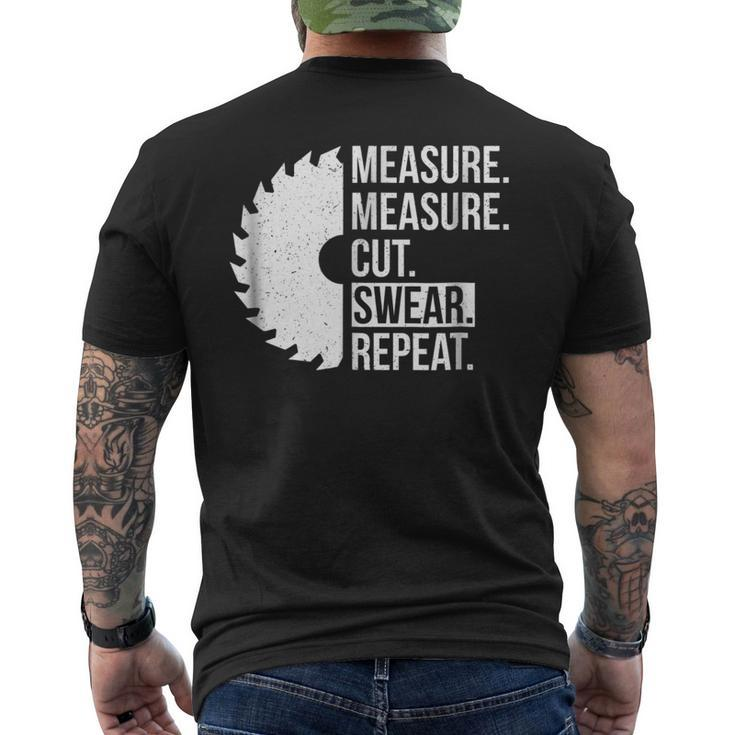 Dad Shirt Measure Cut Swear Handyman Father Day Tshirt Men's Back Print T-shirt