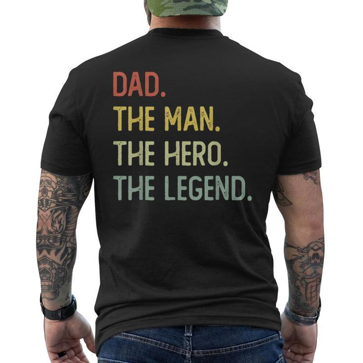 Dad The Man The Hero The Legend Mens Back Print T-shirt