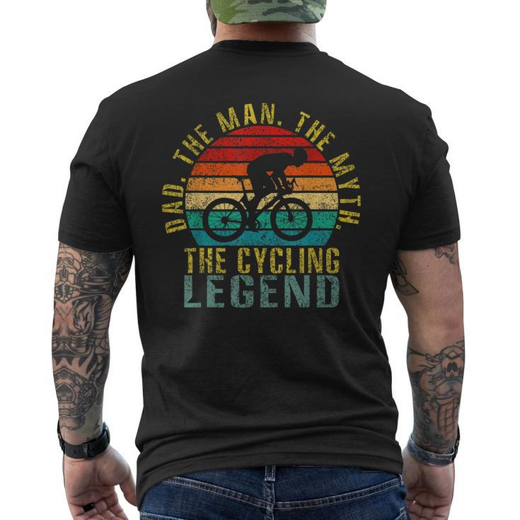 Dad The Man The Myth The Cycling Legend Funny Retro Mens Back Print T-shirt