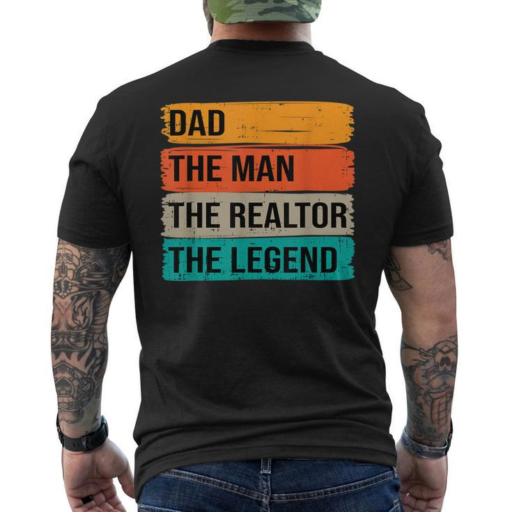Dad The Man The Realtor The Legend Mens Back Print T-shirt