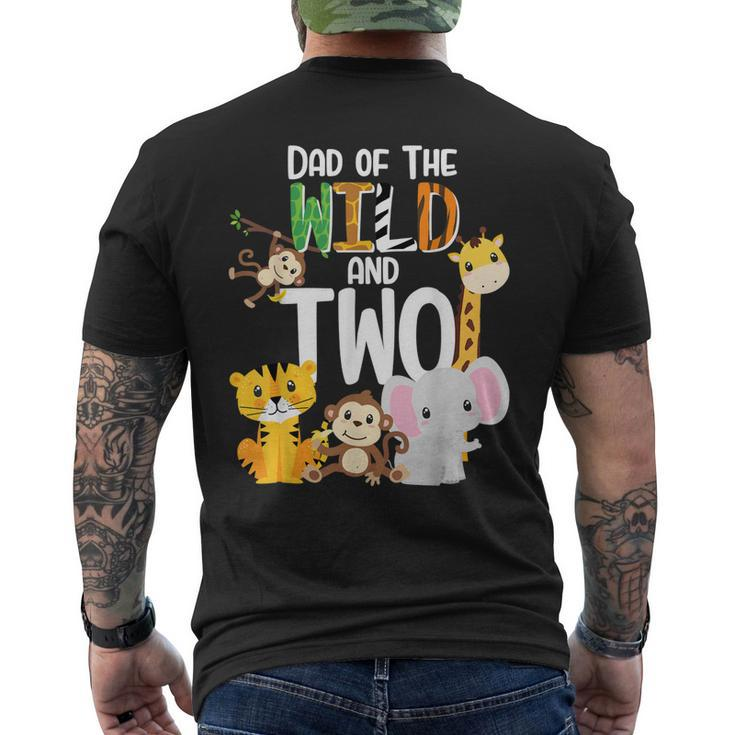 Dad Of The Wild And Two Zoo Theme Birthday Safari Jungle Men's T-shirt Back Print