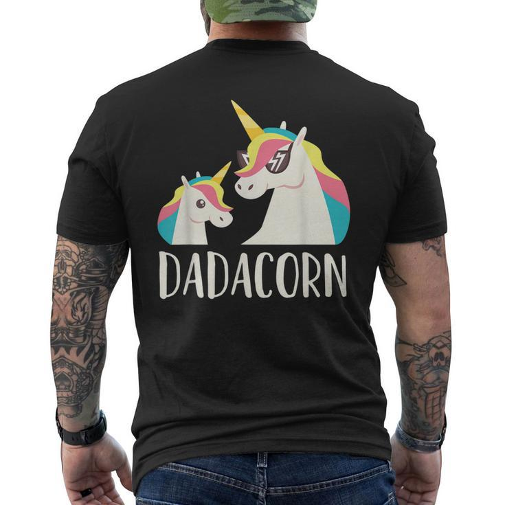 Dadacorn Father Daughter Unicorn Gift Mens Back Print T-shirt