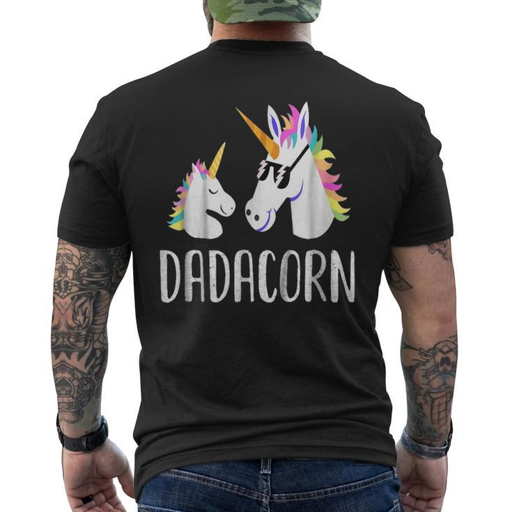 Dadacorn Unicorn Dad And Baby Fathers Day V4 Men's Back Print T-shirt