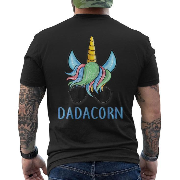 Mens Dadacorn Unicorn Dad Fathers Day Men's Back Print T-shirt