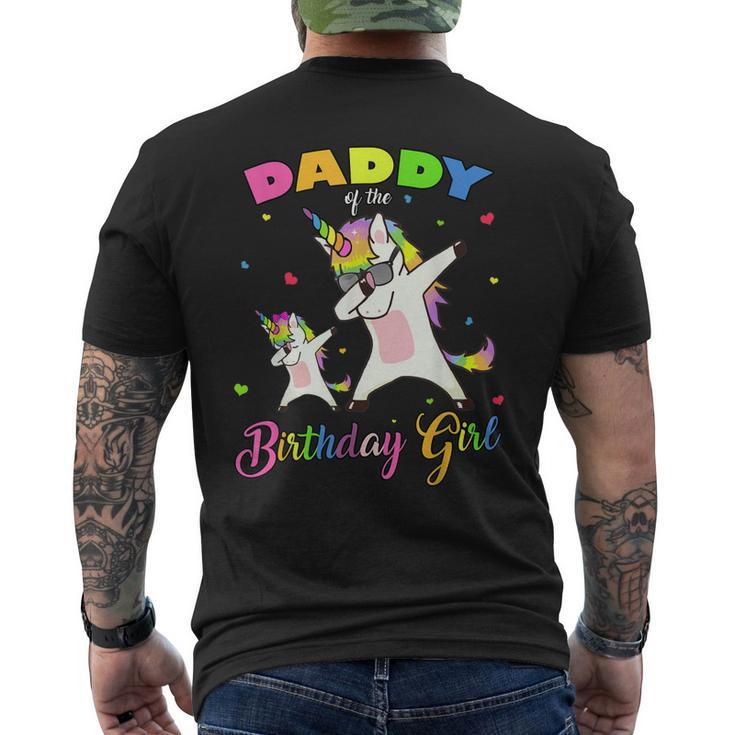 Daddy Of The Birthday Girl Dabbing Unicorn Princess And Dad Men's Back Print T-shirt