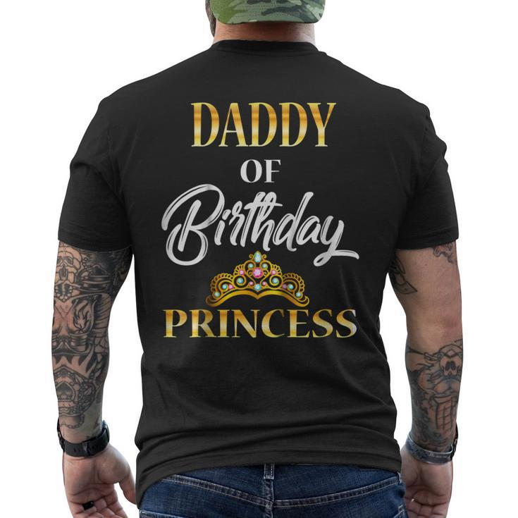 Daddy Of Birthday Princess Shirt Birthday Costume For Dad Men's Back Print T-shirt