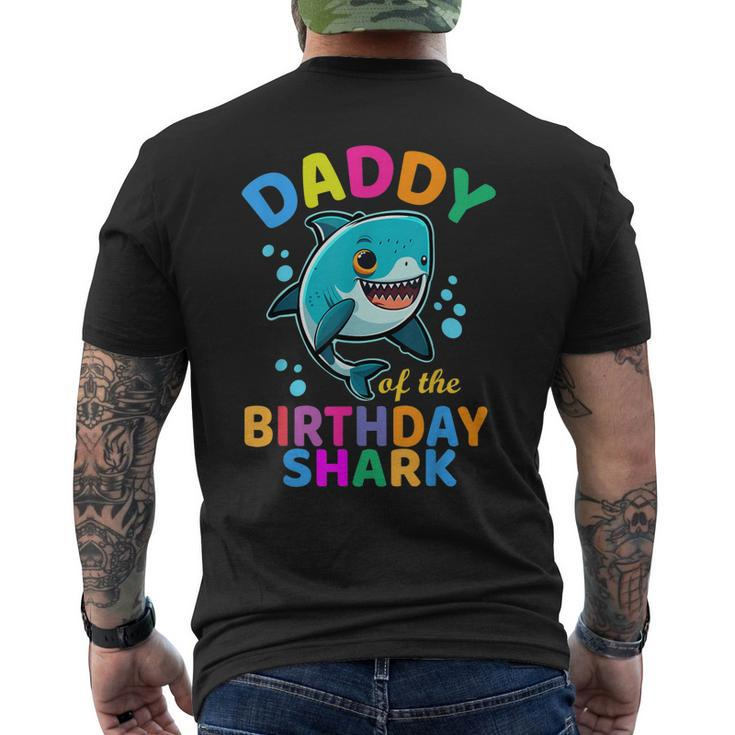 Daddy Of The Shark Birthday Dad Matching Family Bday  Mens Back Print T-shirt