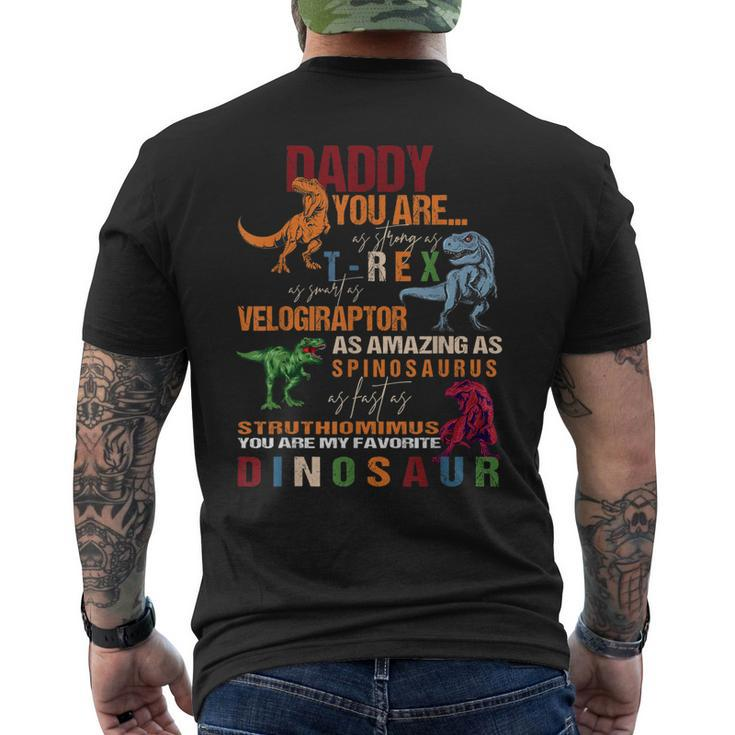 Daddy You Are As Strong As T Rex Dinosaur Fathers Day Men's Back Print T-shirt