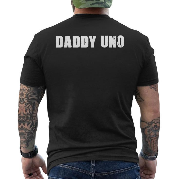 Daddy Uno Number One Best Dad 1 Men's Back Print T-shirt