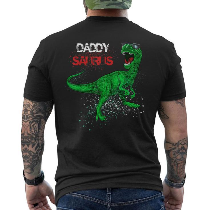 Daddysaurus Trex Dad Daddy Dinosaur Fathers Day Father Men's Back Print T-shirt