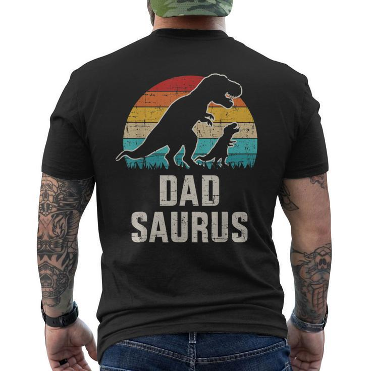Mens Dadsaurus Dad Dinosaur Vintage For Fathers Day Men's T-shirt Back Print