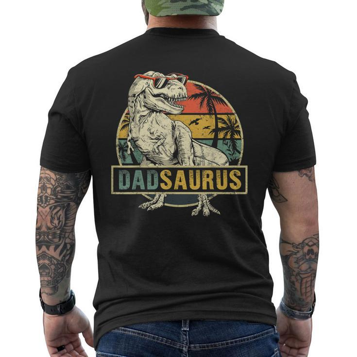 Dadsaurus T Rex Dinosaur Dad Saurus Family Matching Mens Back Print T-shirt