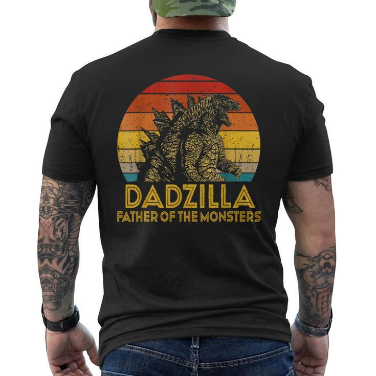 Mens Dadzilla Father Of The Monsters Vintage Fathers Day For Dad Men's T-shirt Back Print