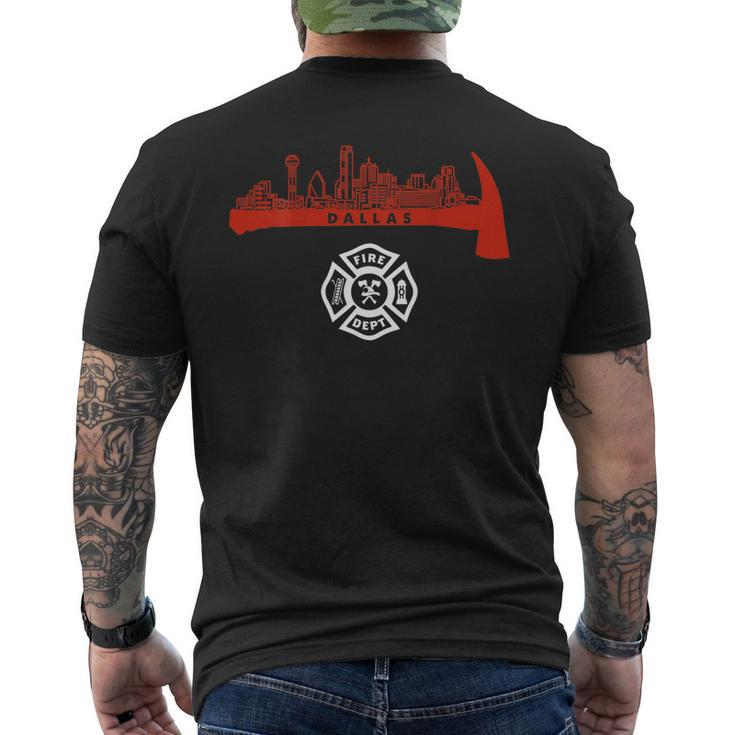 Dallas Texas Fire Rescue Department Firefighter Firemen Duty Men's T-shirt Back Print