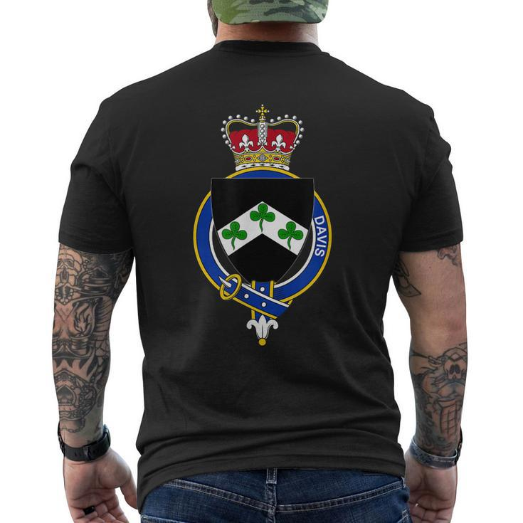 Davis Coat Of Arms Family Crest Mens Back Print T-shirt
