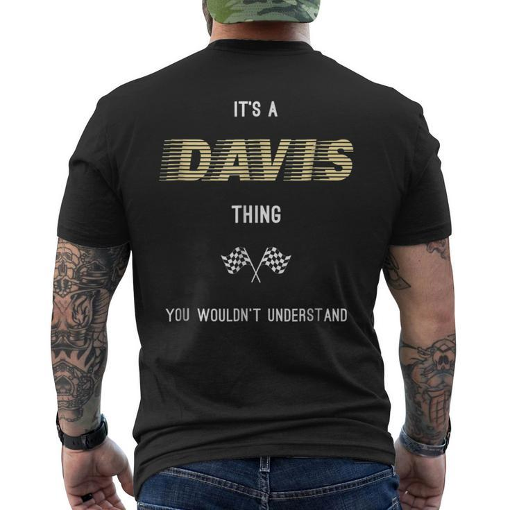 Davis Cool Last Name Family Names Mens Back Print T-shirt